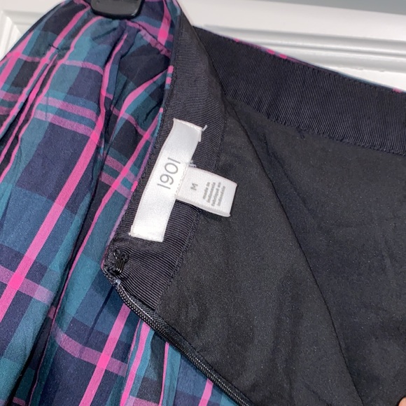 1901 Tartan Skirt Washed Faded Effect with Dotted Tulle Slip and Pockets SIZE M - Picture 8 of 13